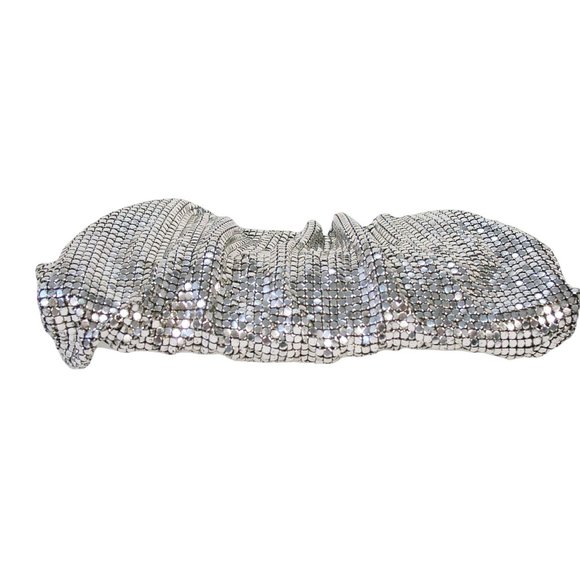 WHITING & DAVIS Victorian Vintage Silver-Plated Mesh Wristlet Clutch Mini Bag - Picture 4 of 9